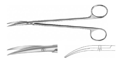 ДЕ’БЕКІ НОЖИЦІ ВИГНУТІ 175MM